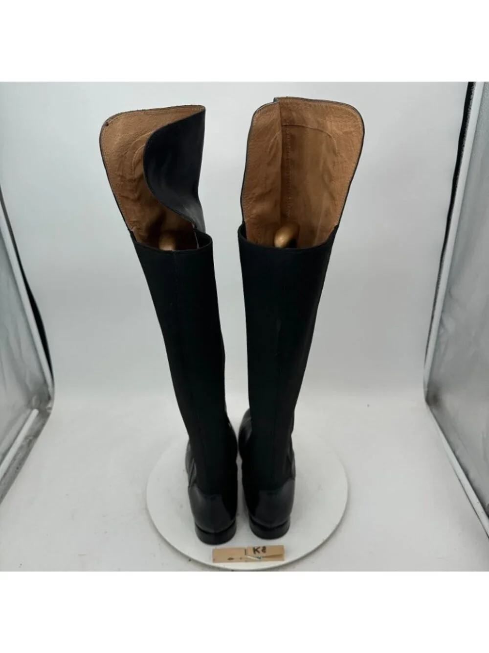Corso Como Women Size 9M Black Leather Side Zip Over The Knee Riding Boot